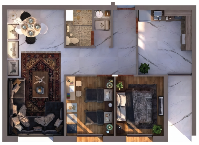 Plan de l'Appartement 2 — Ino Sakan